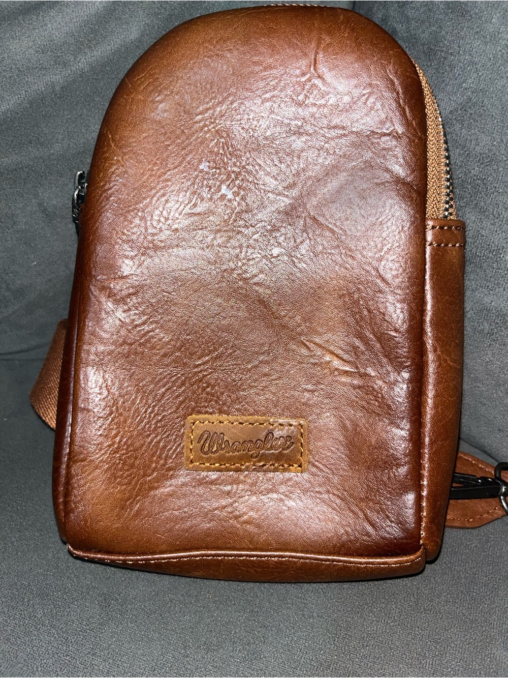 Wrangler Chest Sling Bag in Rich Brown Leather